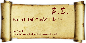 Patai Dömötör névjegykártya